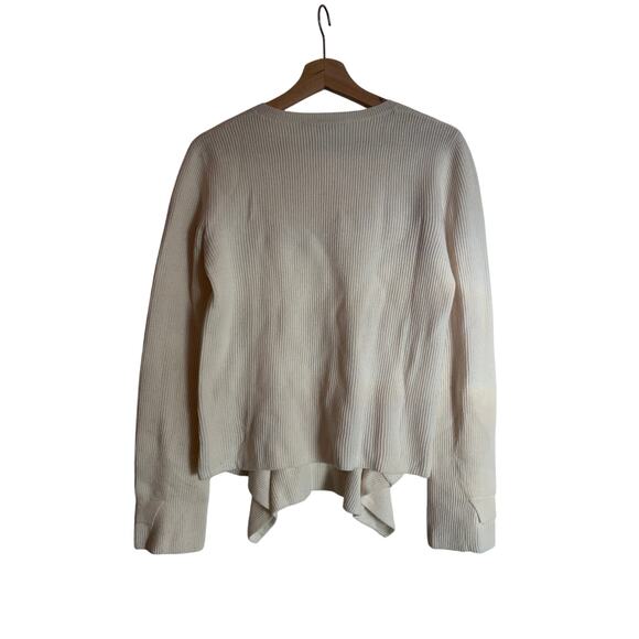 Drapey Layered Stella McCartney Sweater Cream Ribbed Crewneck Pullover | Size 40 - Picture 7 of 10